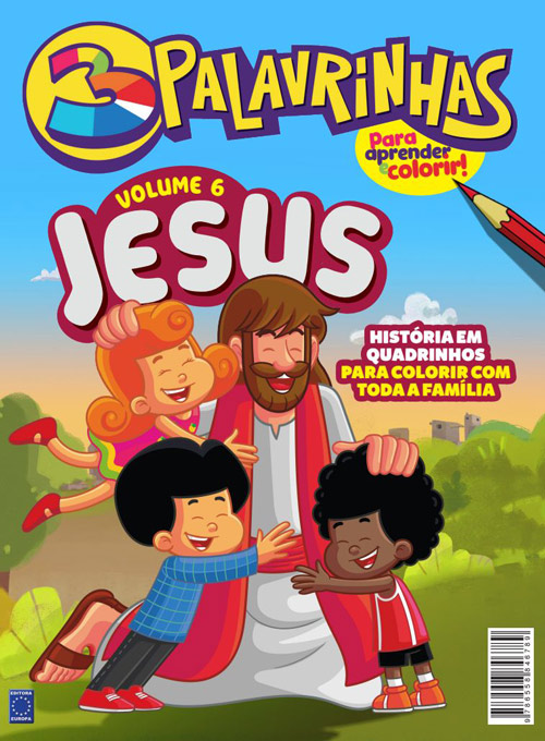 História em Quadrinhos para Colorir 3 Palavrinhas - Volume 6: Jesus